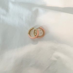 Kate Spade tangerine huggie hoops